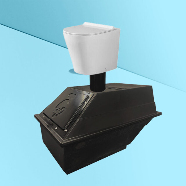 CF 8 continuous composting toilet with porcelain pedestal