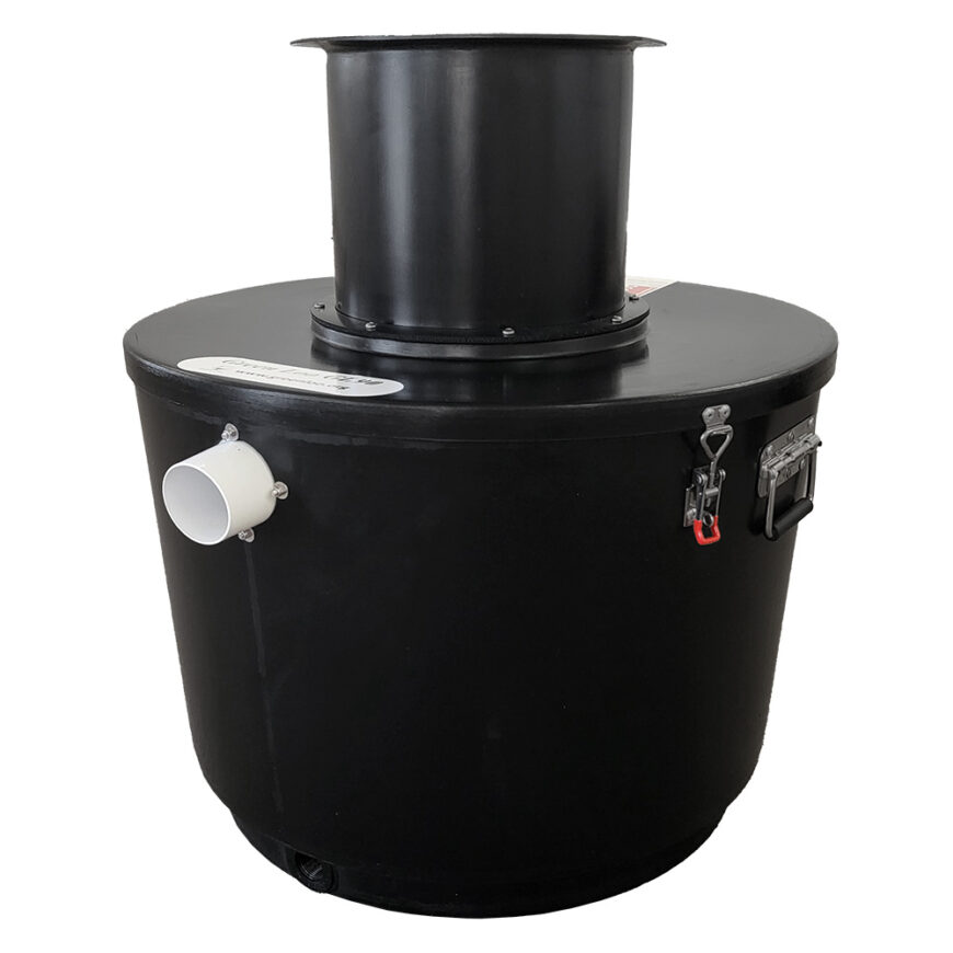 GL 90 composting toilet container open lid