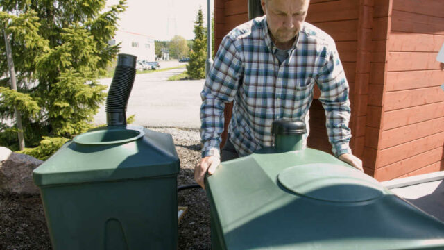 Changing Green Toilet containers