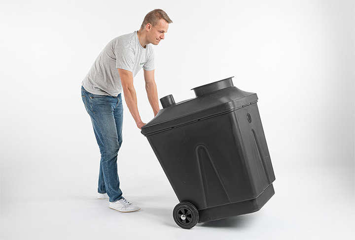 Green Toilet 330 moving with wheels - spacious but not too big