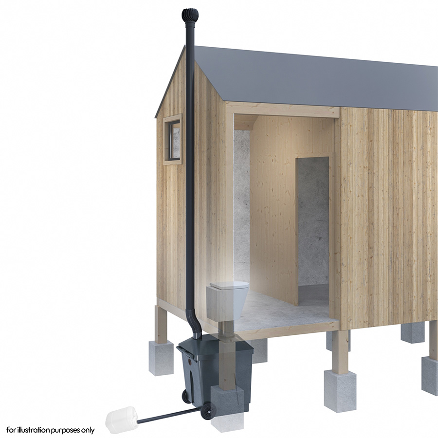 Green Toilet Lux perspective image waterless toilet shop