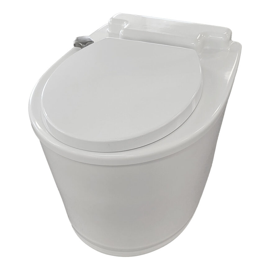 Oz-e-pod batch composting toilet from above waterless toilet shop