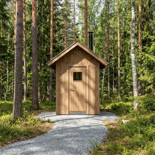 an outhouse