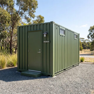 shipping container restroom