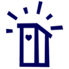 composting toilets for outhouse icon blue