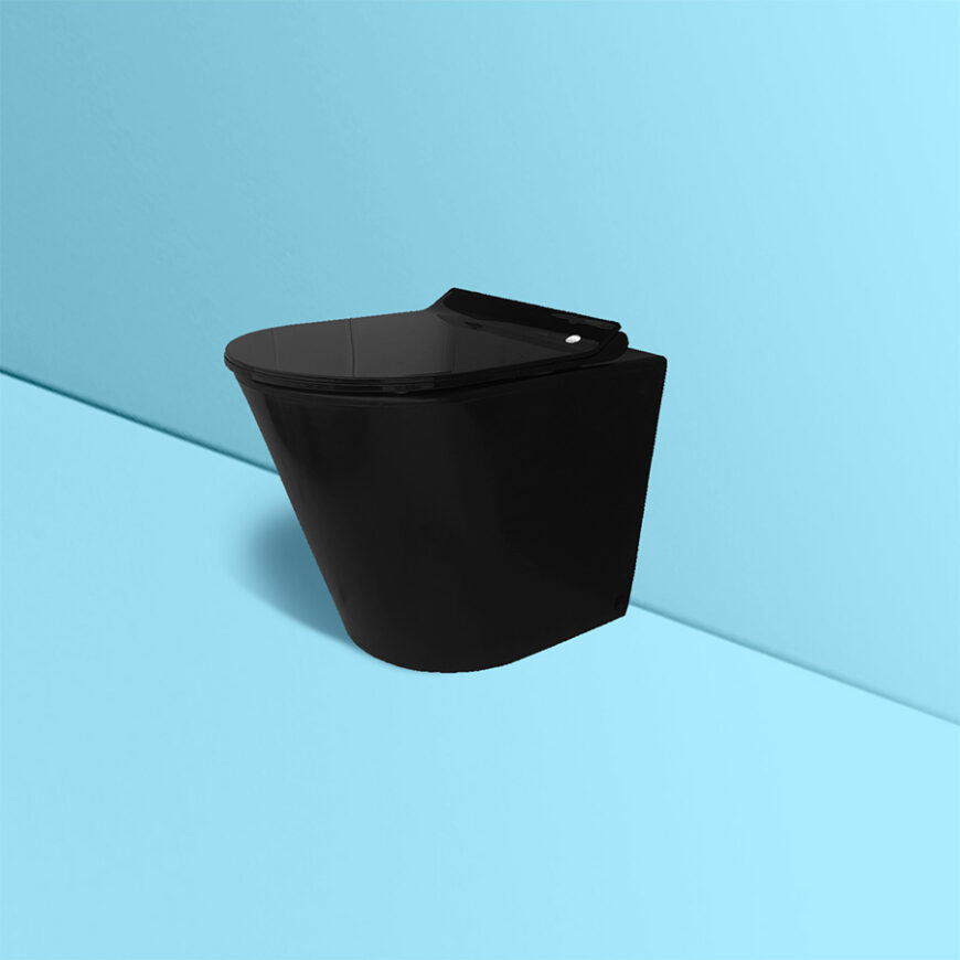 Non separating black plastic split-system toilet pedestal