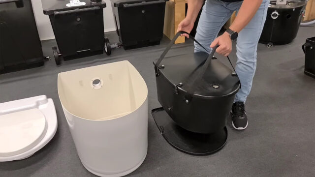 how to empty compost toilet