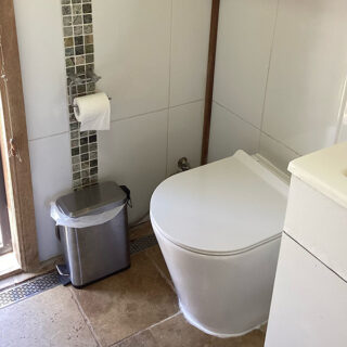 tiny house composting toilet indoors