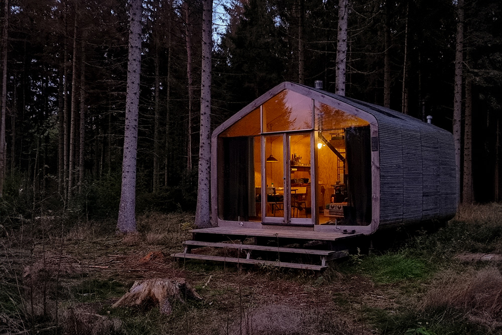 tiny house in woods