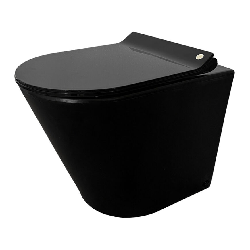 Non separating black plastic split-system toilet front