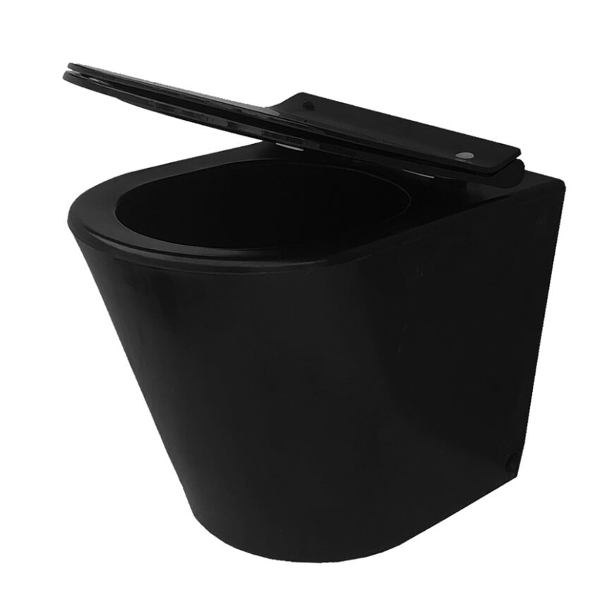 Non separating black plastic split-system toilet soft close seat