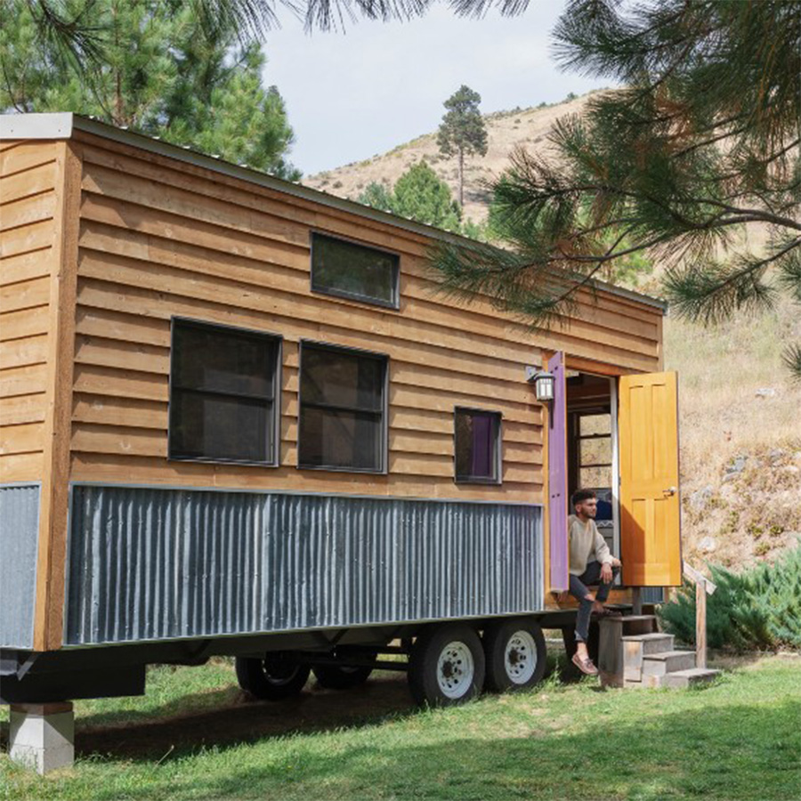 tiny home on wheels with underfloor space