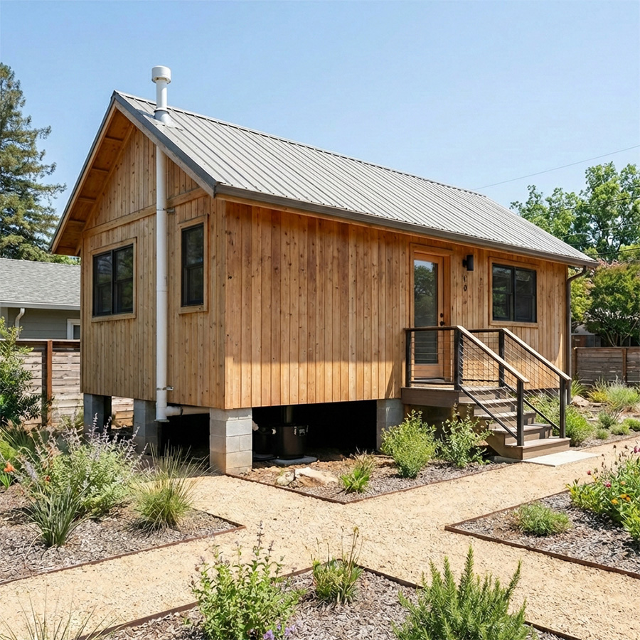 ADU with a composting toilet system
