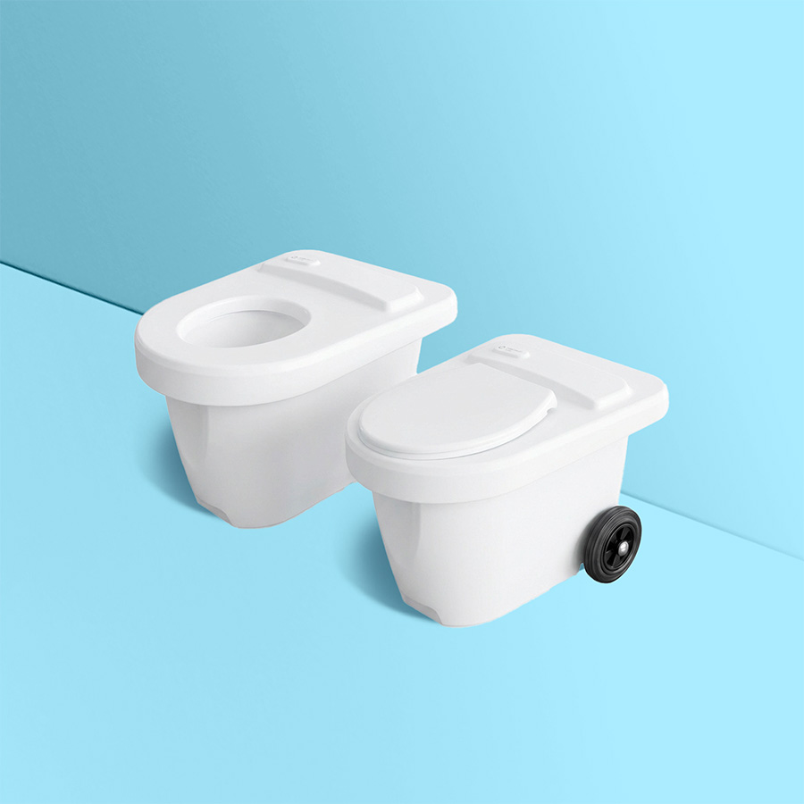 Package White Green Toilet 100 Easy with Spare Container