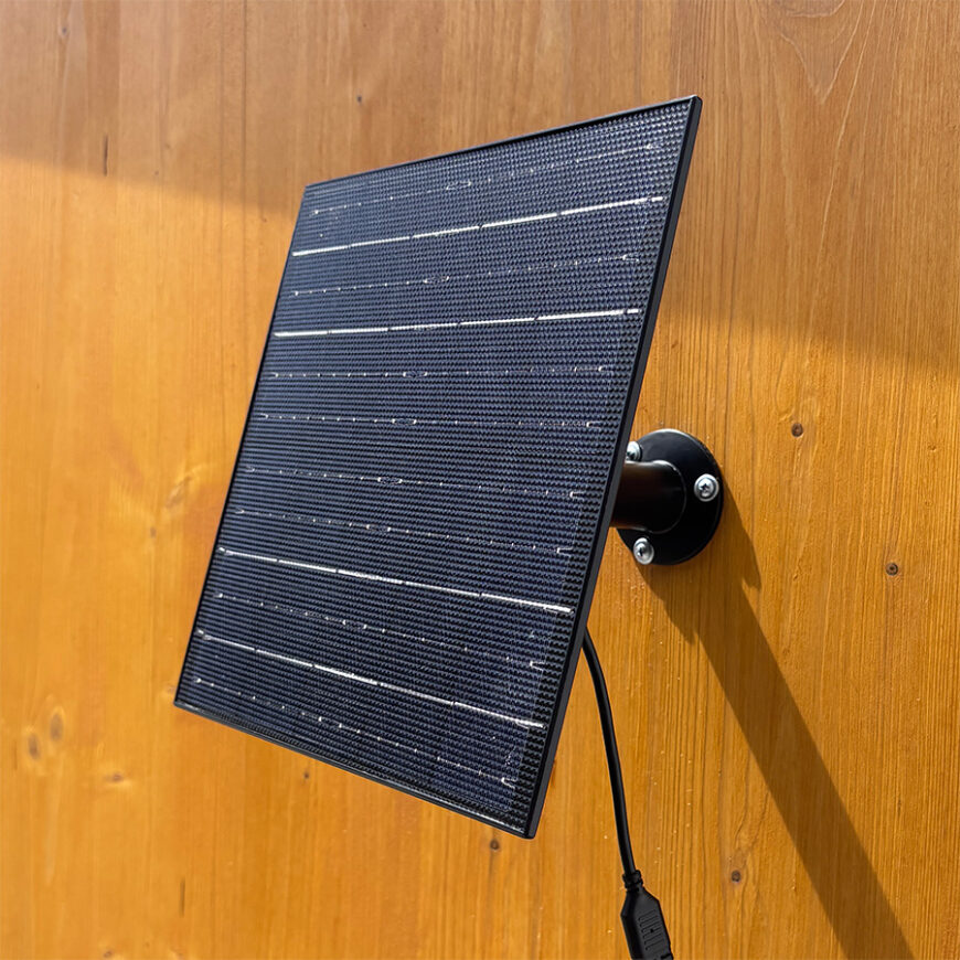 Solar Power Kit with built in battery mounted to wall